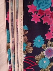 Hoffman International Fabrics “Antique Kimono’s” Fabric- 3+ Yard Piece-Navy/Pink