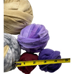 5 Fleece Fabric Rag Balls 13 oz Ready For Rugs Or Crafts Tan Purple Burgundy
