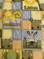 1 yard by 90 inches Debbie Mumm nursery animal cotton fabric lion zebra elephant