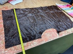 Genuine Hair-On Hide Leather Cheetah Leopard Print Glossy Upholstery Designer