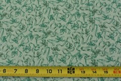 16″ Long, Vintage, Green Ribbons & Bows on Light-Green, Classic Cottons, P7659
