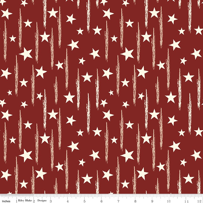 Stars & Stripes in Barn Red | American Honor | Riley Blake