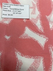 Item #92. Cotton/Lycra Stretch Fabric.
