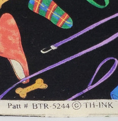 Blank Quilting Fabric 27″ Mark Hordyszynski Dog Bone Newspaper Slippers Leash
