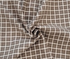 Cotton Flannel Checked Fabric by the Yard Brown White [PJ, Shirt, Blanket] 4/24