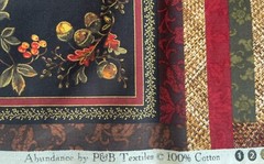 P&B Textiles “Abundance “ 100% Cotton Fabric 43”x101” Fall Flowers Panels