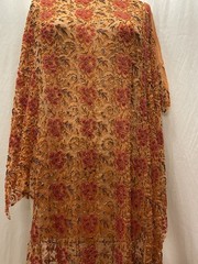 Floral Embroidered Beaded Lace Fabric 34″ Long 40″ Wide And 19″ Long 19″ Wide