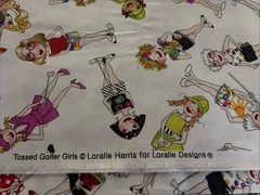 1 Yard of Loralie Harris Tossed Golfer Girls RETIRED Cotton Fabric.