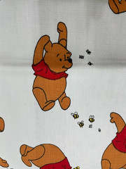 Vintage 1970s Sears Pooh How Sweet to be a Cloud Fabric 36″ X 44″ Medium Weight