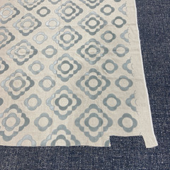 Lee Jofa Tremoille Linen Fabric Remnant in Grayish Blue 2.33 Yards Raised Velvet