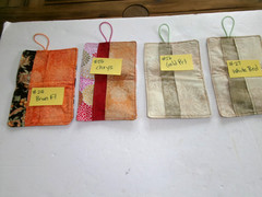 Tea Wallet, Tea Bag Wallet, Small Item Wallet or Holder, 4 Pocket, Handmade