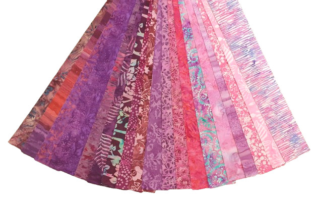 Batik 100% Cotton Fabric Jelly Roll 40 or 20 x 112cm x 6.35cm Magic Purple