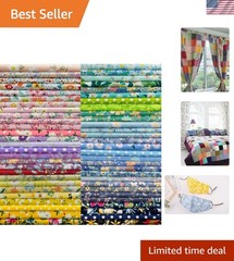 Vibrant Floral 10″x10″ Fabric Squares – 50 Pieces, Ideal for Quilting & Crafts