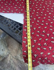 Vintage 80s CRANSTON VIP Cotton Fabric Red Quilted MALLARD DUCK Print Piece