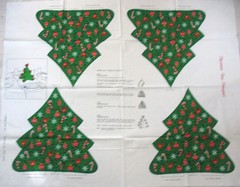 VIP Christmas Fabric Panel OLD FASHIONED TREE 3D CENTERPIECE DIY cut sew 15″
