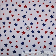 BonEful FABRIC FQ Cotton Quilt Blue White American Girl Boy Star USA Small Tiny