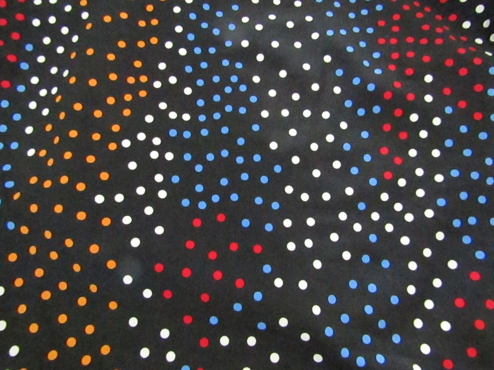 Black With Colorful Polka Dot Swimsuit Fabric Lycra Stretch Fabric