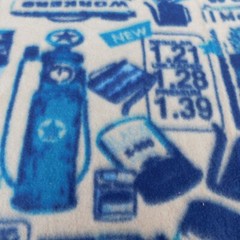 Motor Oil Gas Can Texaco Star Single Piece Fleece Fabric 64″ x 18″ Vintage Blue
