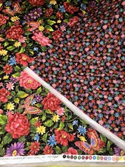 Pre-quilted Floral Cotton Fabric, Butterfly Garden By Fabri-quilt, 1 Yd 18” x 43