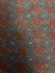 Remnant Fabric – 58″ x 14″ – Maroon Blue Print #F
