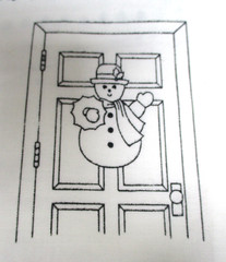 Cut & Sew Fabric Panel Jack Frost Soft Sculpture Snowman Wall Hanging 19″