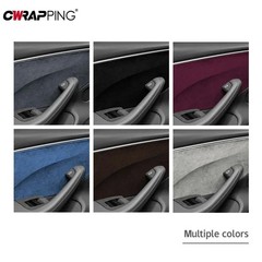 Matte Suede Fabric Vinyl Wrap Car Interior Door Panel Trim Sticky Back Film Kits