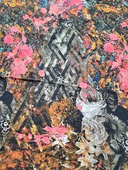 Luxury Designer Style Fabric Abstract Floral Runway Print 70″×52″