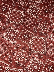 VTG Blazin’ Bandanas Rust Brown & Cream Paisley Minatare Bandana toss BTFQ