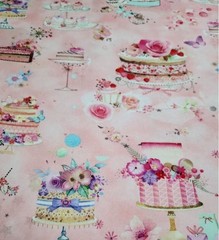 Robert Kaufman Fabric Blossom Bake Shop 22695 Cakes on Light Pink 19″ x 43″