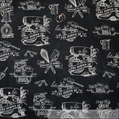 BonEful Fabric FQ Cotton Quilt VTG White Black Music Note Treble Bass Clef Piano