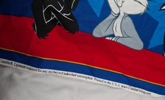 VINTAGE LOONEY TUNES BUGS BUNNY SYLVESTER TWEETY TAZ FABRIC 95″ CRANSTON USA