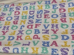 7+ yards Fabric Lot Felt & Fleece Alphabet Ducks Pink/White Gingham Baby #109