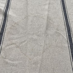 Grain Sack Fabric 56 x 105.5″ Grayish Tan With Black Stripes
