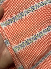 Peter Pan Fabrics Floral Gingham Stripe Vtg 1980s