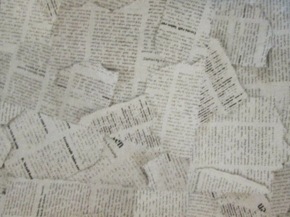 Newspaper Newsprint Print Books Paper Pages Cotton Fabric FQ