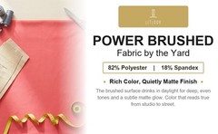 Power Brushed Jersey Fabric by the Yard 4-Way Stretch 250 GSM Poly Spandex Knit