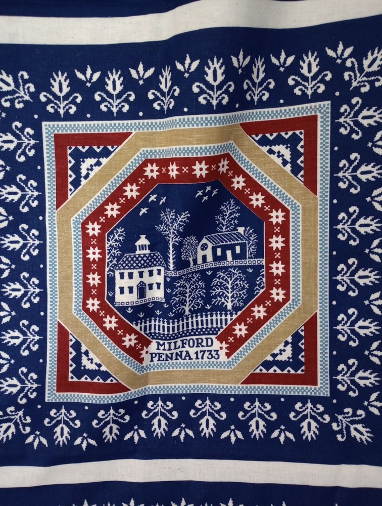 Coverlet By Ameritex Milford Pennsylvania 1733 Fabric. 12 Panels EUC Uncut