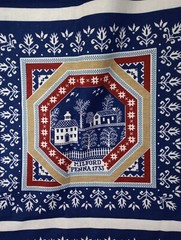 Coverlet By Ameritex Milford Pennsylvania 1733 Fabric. 12 Panels EUC Uncut