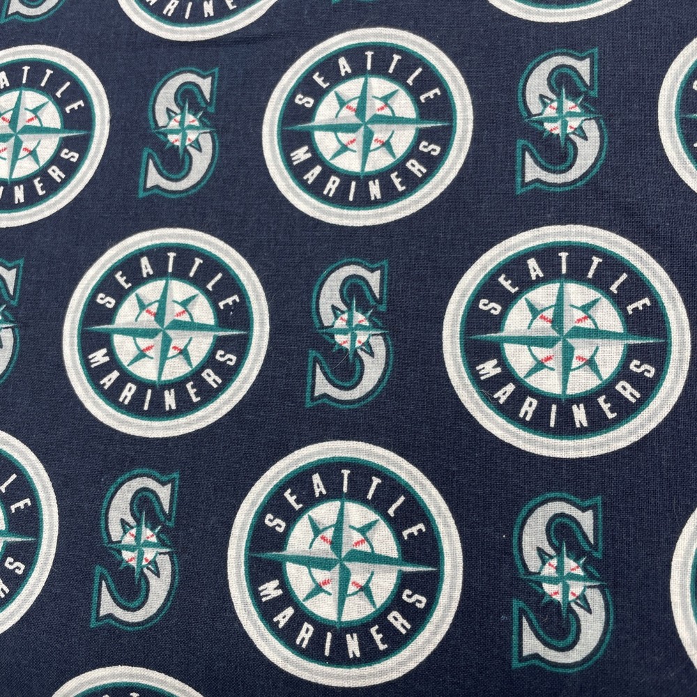 Seattle Mariners Print MLB Baseball Cotton Quilting Fabric 58” Wide – One Yard