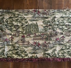 Ralph Lauren New Leighton Equestrian Fabric REMNANT 25”x90” Olive Fox Hunt READ