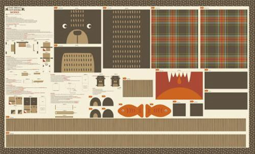 36″ X 44″ Panel The Great Outdoors Backpack Camping Cotton Fabric Panel D464.63