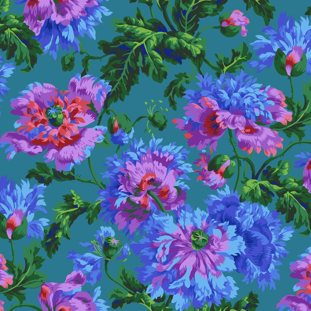 1/2 Yard Fabric – Garden Party – Blue by Kaffe Fassett Collective