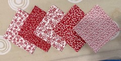 Red/white Flowers & Swirls Charm Pack, 50 pcs, Die Cut