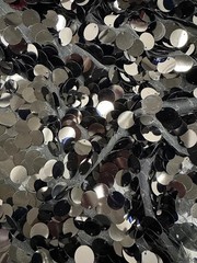 Black 18MM Paillette Sequins Trim Fabric Oversized Round Costumes Dancewear