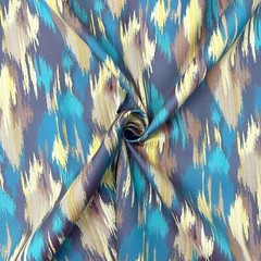 Blue Mid Century Ikat Jacquard Outdoor Fabric 56″