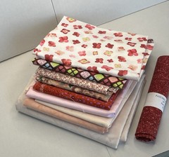 Quilt Fabric Lot of Pinks/Peach Tones 1 lb 4oz Different Size Pieces Cottons