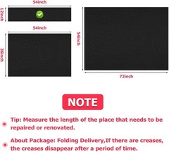 Durable Black Faux Leather Vinyl Fabric 54” x 12” – Ideal for DIY Upholstery