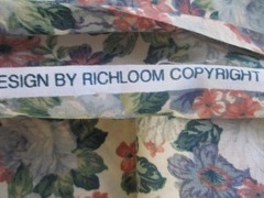 Richloom Dietrich 80’s fabric 5 1/2 yards mauve blue flowers