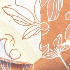 Fabric Gold and Tan Leaves Reversible 35″ Wide 40″ Long Poly Blend Extra 14x22pc