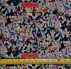 FAIRY TAIL COLLAGE GREY ANIME 1 YARD FABRIC ( 36″ X 58″ ) BRAND NEW